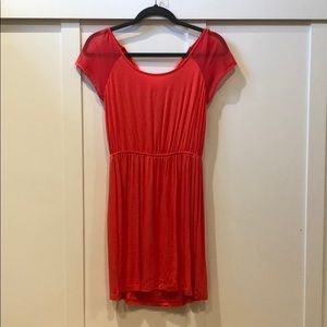 Coral short sleeve dress